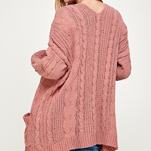 Cozy Chenille Pockets Open Front Loose Fit Cardigan - Picture 5 of 12